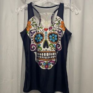 Sugar skull racer back tank